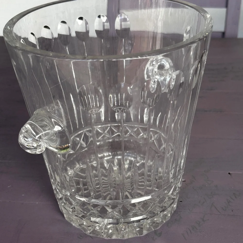 Vintage Heavy Hand Cut Eastern European Chrystal Champagne Bucket